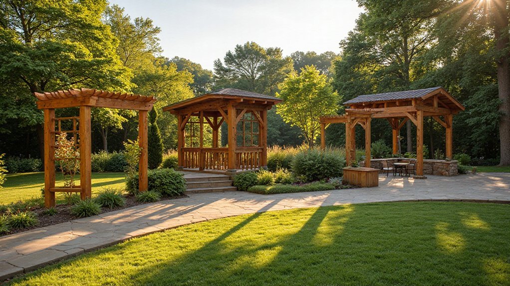 backyard natural wood outdoor structures