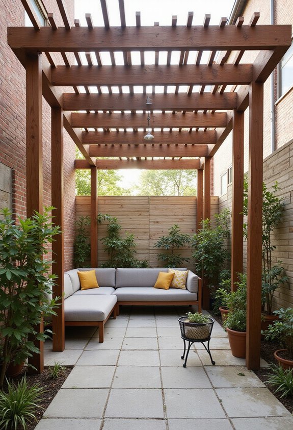 minimalist compact sneaky pergola design