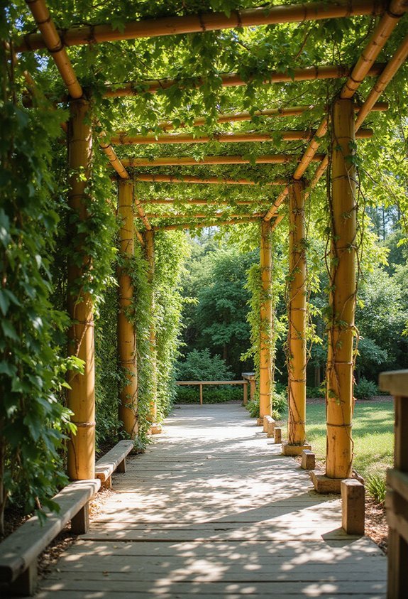 renewable fast growing sustainable bamboo pergolas